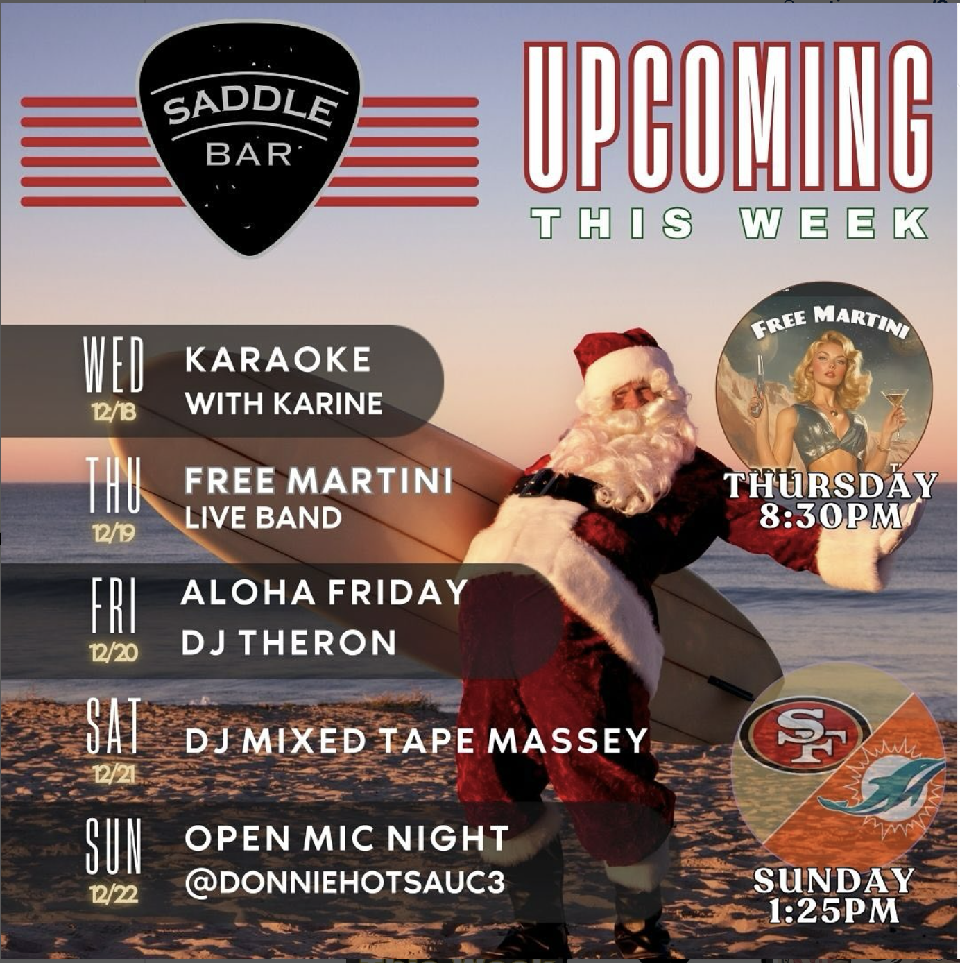 Events this week at The Saddle Bar!